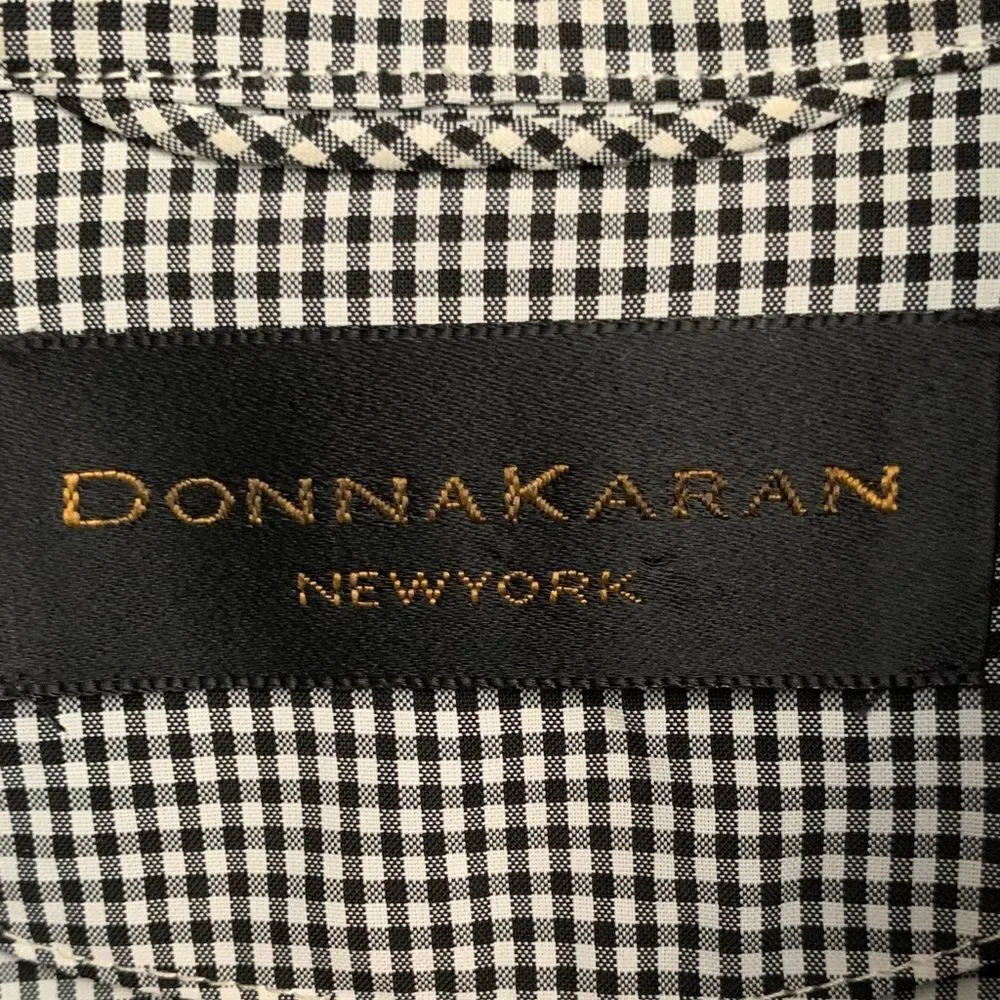 Donna Karan New York Women's Lightweight Plaid Belted Trench Coat Size M